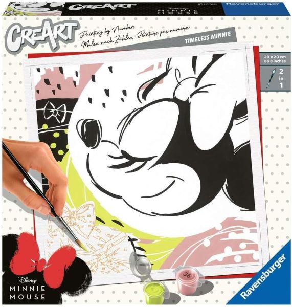 RAV201266 - CreArt DISNEY Tijdloze Minnie met verf 20x20 cm - 1