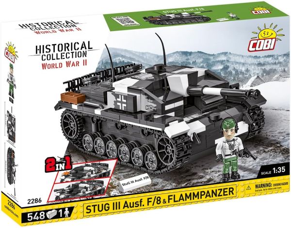 COB2286 - Tank 2in1 STUG III AUSF F en FLAMMPANZ - 536 onderdelen - 1