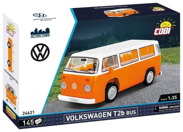 COB24621 - VOLKSWAGEN Type 2 oranje en witte bus - 145 stuks - 1