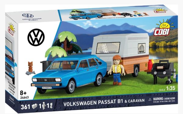 COB24643 - VOLKSWAGEN Passat B1 met caravan - 361 onderdelen - 1