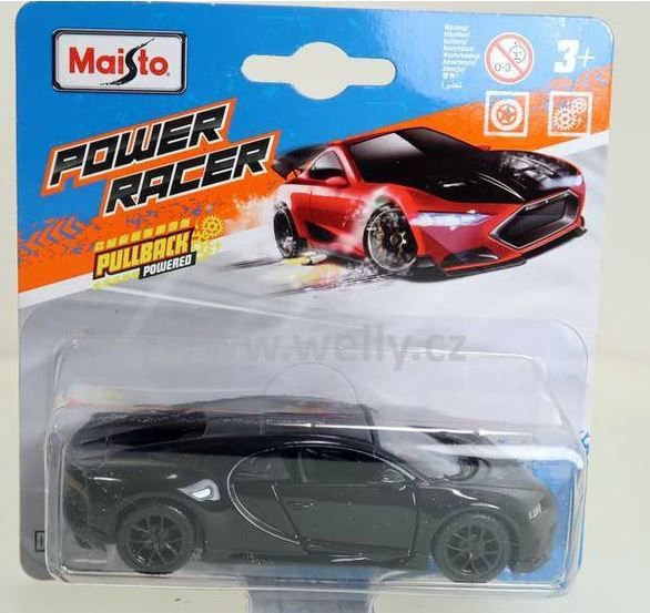 MST25001-19039 - BUGATTI Chiron Zwart in blisterverpakking - 1