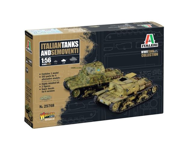 ITA25768 - Italiaanse tanks en gemotoriseerde kanonnen om te monteren en te schilderen - 1