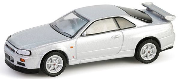 GREEN28160-E - NISSAN Skyline GT-R V-SPEC 1999 zilver 25e verjaardag SKYLINE in blisterverpakking - 1