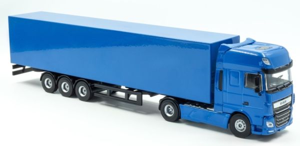 HOL2-076000BLEU - DAF XF 4x2 met aanhanger 3 Assen blauw - 1