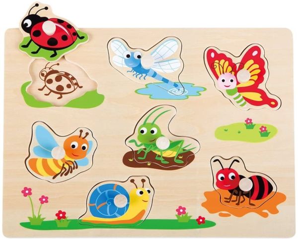 NCT20085 - Insecten 7 delige houten puzzel - 1