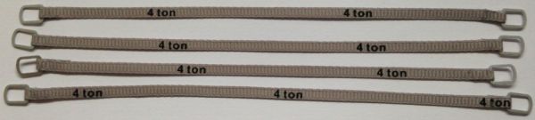 YCC334-3 - Set van 4 hijsbanden 4 Ton van 14cm Grijs - 1