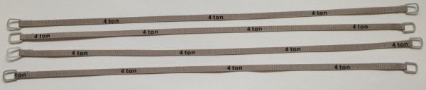 YCC334-5 - Set van 4 hijsbanden 4 Ton van 22cm Grijs - 1
