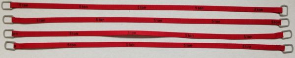 YCC335-5 - Set van 4 hijsbanden 5 Ton van 24cm Rood - 1