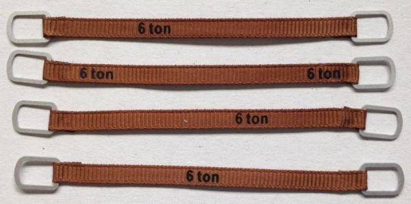 YCC336-1 - Set van 4 hijsbanden 6 Ton van 8cm Donkerbruin - 1