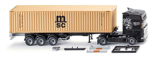 WIK052349 - SCANIA 4x2 met 3 assen containerdeur en 40 voet MSC container - 1