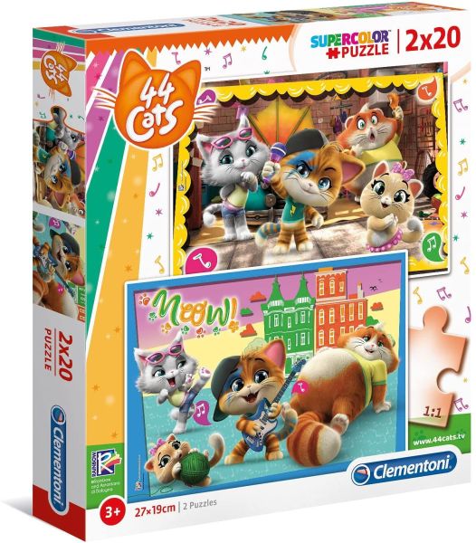 CLE24758 - Puzzel 2x20 Stuks 44 katten - 1