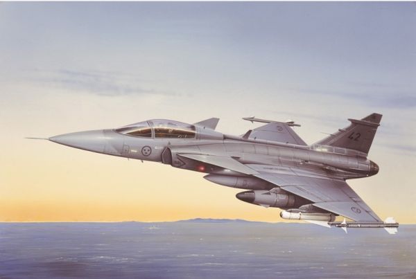 ITA2638 - Bouwbare JAS 39 A Gripen gevechtsvliegtuig met verf - 1