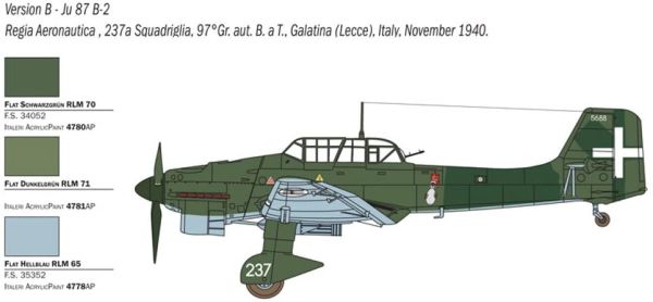 ITA2769 - Vliegtuig JU 87 B-2/R-2 Stuka Picchiatello om in elkaar te zetten en te schilderen - 1