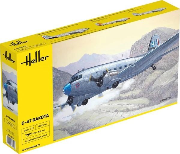 HEL30372 - Douglas C-47 Dakota militair vliegtuig om te assembleren en te schilderen - 1