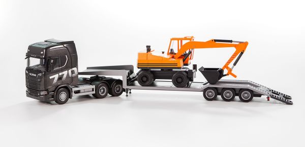 EMEK30607 - SCANIA 770S 6x4 met 3 assen en mobiele graafmachine - 1