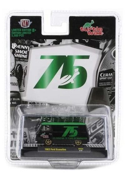 M2M-31500-HS24 - FORD Econoline 1963 TURTLE WAX zwart en groen in blisterverpakking - 1