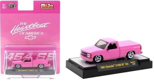 M2M-31500-MJS76 - CHEVROLET C1500 SS 454 1991 roze THE HEARTBEAT OF AMERICA in blisterverpakking - 1
