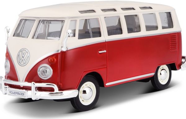 MST31956 - Rode Volkswagen Samba bestelbus - 1