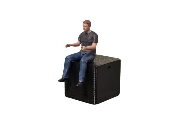 ATLAN32098_GRISF - Chauffeur in donkergrijze broek en t-shirt - 1