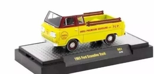 M2M-32600-81-D - Ford Econoline vrachtwagen uit 1965, geel en rood. - 1