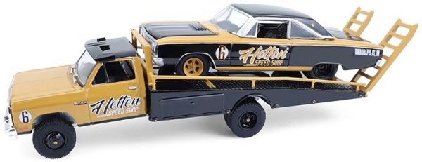GREEN33260-A - DODGE Ram D350 1985 met DODGE Coronet 1965 bruin - HOTTON SPEED SHOP uit de H.D. TRUCKS-serie - 1