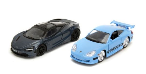 JAD34250 - PORSCHE 996 GT3 RS Blauw en MCLAREN 720S Zwart FAST & FURIOUS - 1