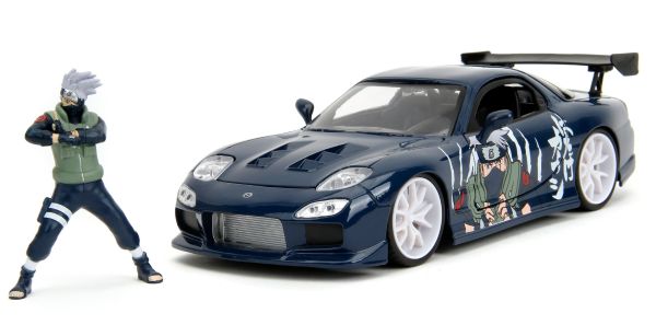 JAD35349 - 1993 MAZDA RX-7 W Blauwe NARUTO met KAKASHI Hatake-figuur - 1