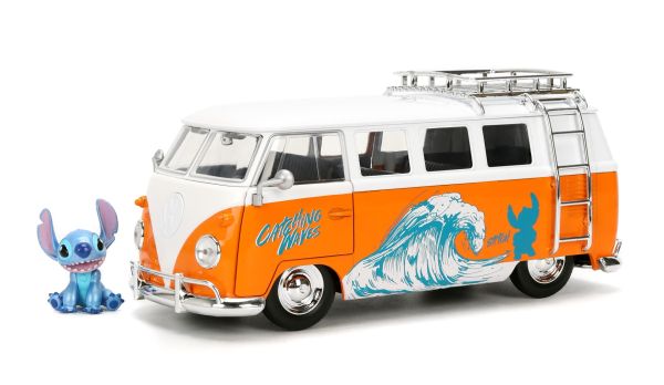 JAD36340 - VOLKSWAGEN bus 1961 oranje en wit met STICH-figuur - 1