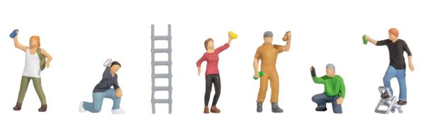 NOC36566 - Graffitikunstenaars met een ladder - 1