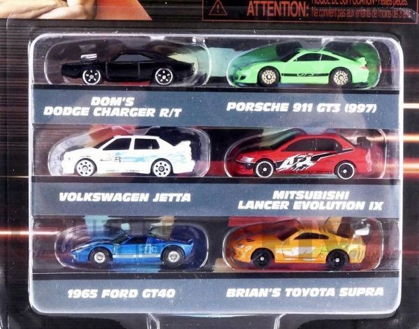 JAD37292 - Set van 6 NANO FAST & FURIOUS auto's - 1