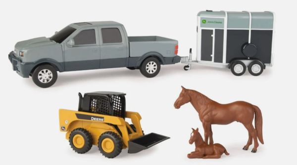 ERT37656-SKID - Pick-up met mini-lader JOHN DEERE en paarden - 1