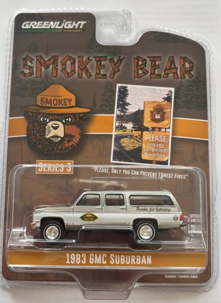 GREEN38060-D_GRIS - 1983 GMC Suburban Grey uit de SMOKEY BEAR serie in blisterverpakking - 1