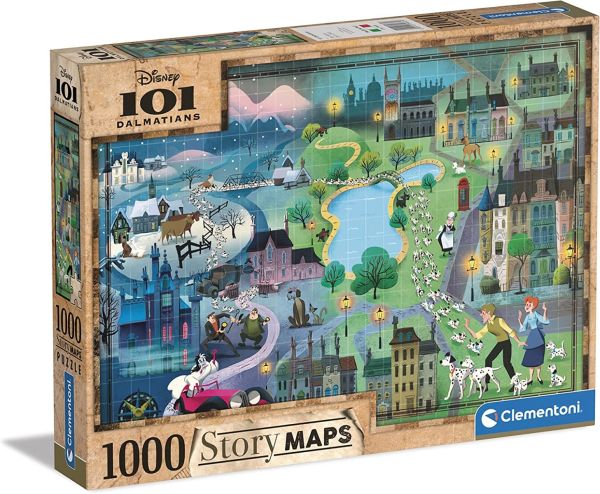 CLE39665 - 1000 stukjes Disney kaarten 101 Dalmatiërs puzzel - 1