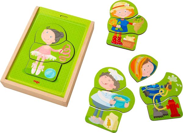 HAB304641 - Meli-Melo 24 delige houten puzzel - De ambachten - 1