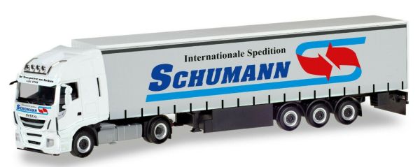 HER310048 - IVECO Stralis XP 4x2 met SCHUMANN Spedition 3-assige dekzeilaanhanger - 1