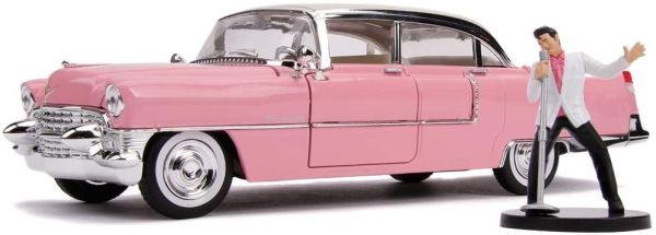 JAD31007 - CADILLAC fleetwood 1955 roze met Elvis figuur - 1