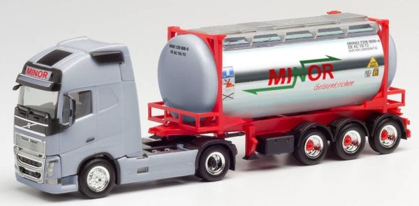 HER312844 - VOLVO FH Gl. XL 4x2 met 3-assige containerdrager en MINOR tankcontainer - 1
