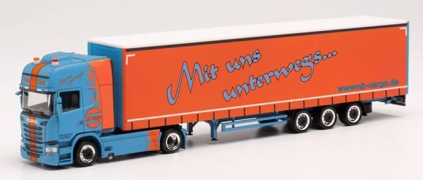 HER314800 - SCANIA R `13 4x2 met MB Cargo 3 assen aanhangwagen - 1