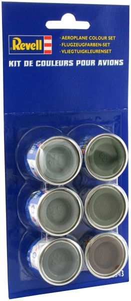 REV32343 - 6 potjes Emaille verf 14 ml kleuren voor vliegtuigen - 1