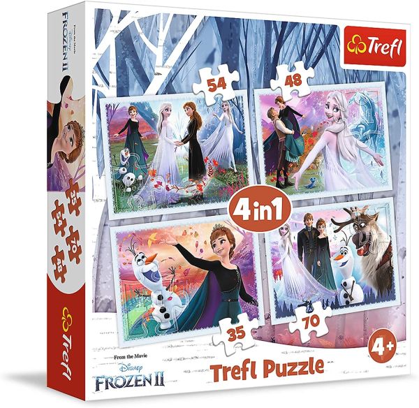 TRF34344 - 4 puzzels 35-48-54-70 stukjes THE FROZEN 2 Het magische bos - 1