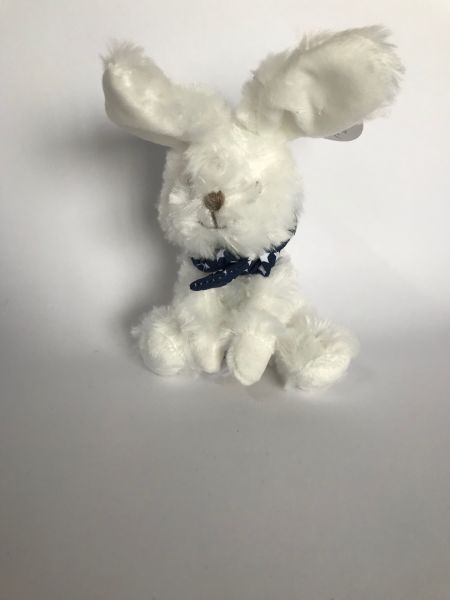 DC3818-05 - Konijnenknuffel met sjaal donkerblauw met sterren - 1