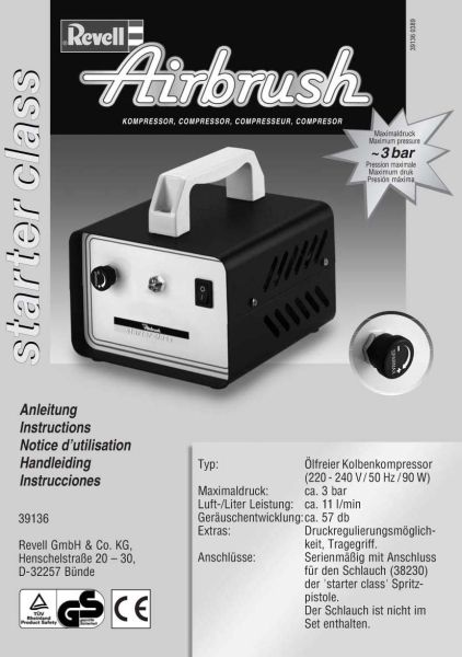 REV39136 - Airbrush Starter Class Airbrush-compressor - 1