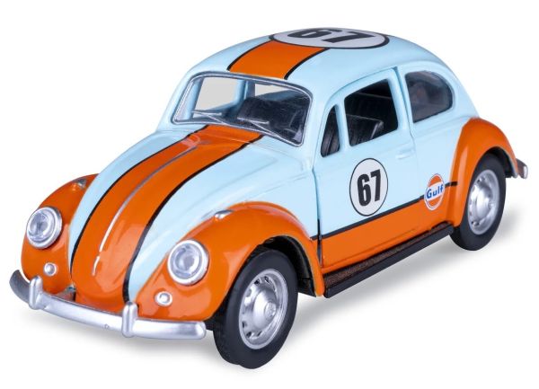 JAM402601 - 1967 VOLKSWAGEN Classic Beetle, Blauw en Oranje GULF Pull-Back - 1