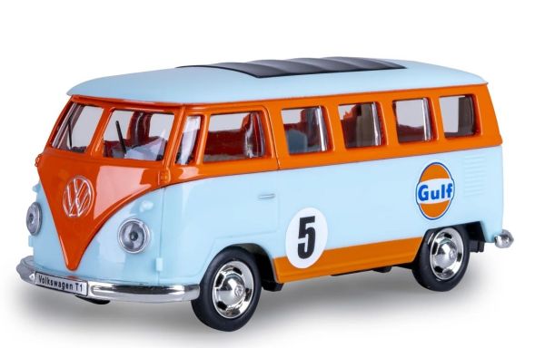 JAM402604 - 1967 VOLKSWAGEN T1, Blauw en Oranje GULF Pull-Back - 1
