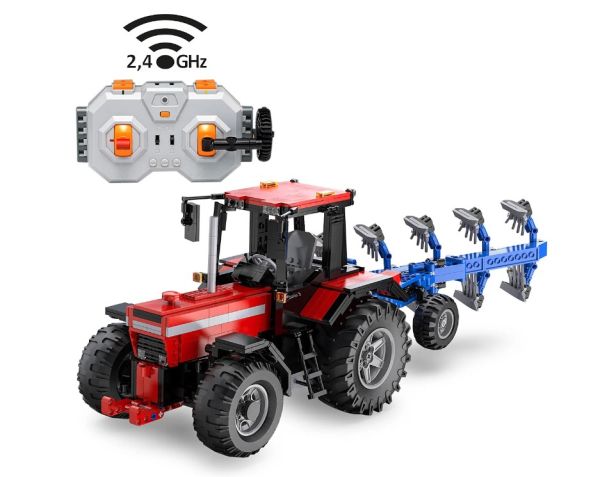 JAM402908 - Tractor met ploeg - radiografisch bestuurbaar - bouwstenen - 1675 onderdelen - 1