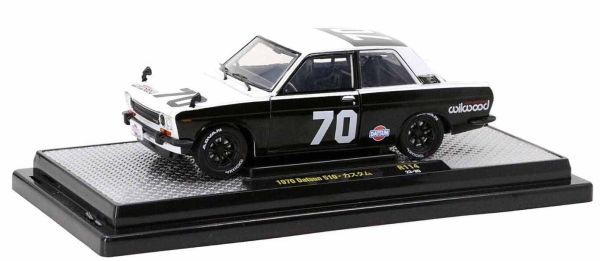 M2M-40300-114B - DATSUN 510 #70 1970 Zwart-wit WILWOOD - 1