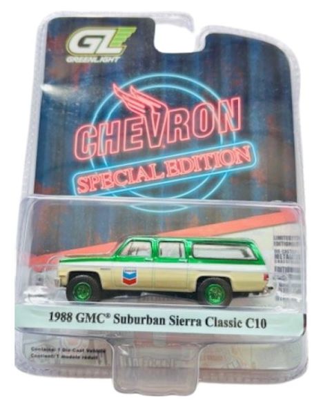 GREEN41175-D_VERT - GMC Suburban Sierra Classic C10 GROEN uit de CHEVRON SPECIAL-serie in blisterverpakking - 1