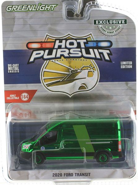 GREEN43035-EVERT - FORD Transit 2020 groen U.S. Douane HOT PURSUIT blisterverpakking - 1
