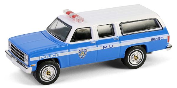 GREEN43040-D - CHEVROLET Suburban K2500 Scottsdale 1990 NYPD uit de HOT PURSUIT-serie in blisterverpakking - 1