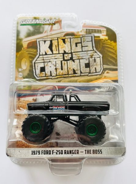 GREEN49130-BVERT - FORD F-250 Ranger 1979 Monster truck met groene velgen THE BOSS uit de KINGS OF CRUNCH serie in blisterverpakking - 1